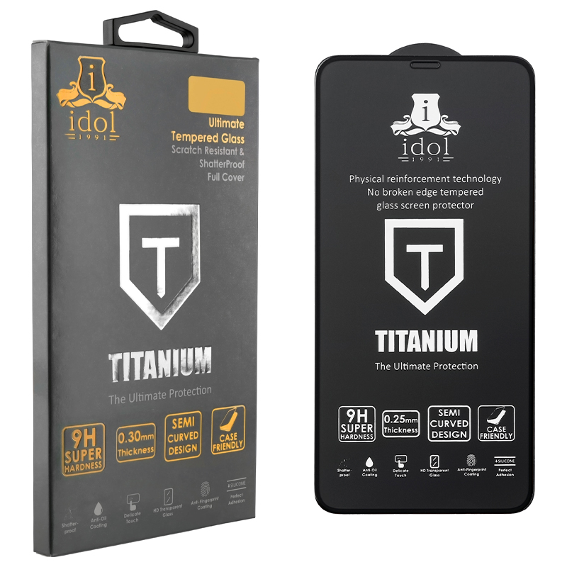 IDOL 1991 TEMPERED GLASS SAMSUNG A70 2019 A705 6.7" 9H 0.25mm TITANIUM SEMI CURVED FULL GLUE BLACK