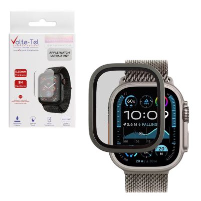 VOLTE-TEL TEMPERED GLASS APPLE WATCH ULTRA 2 49mm 3D TITANIUM 1.92" 0.30mm FULL COVER GREEN