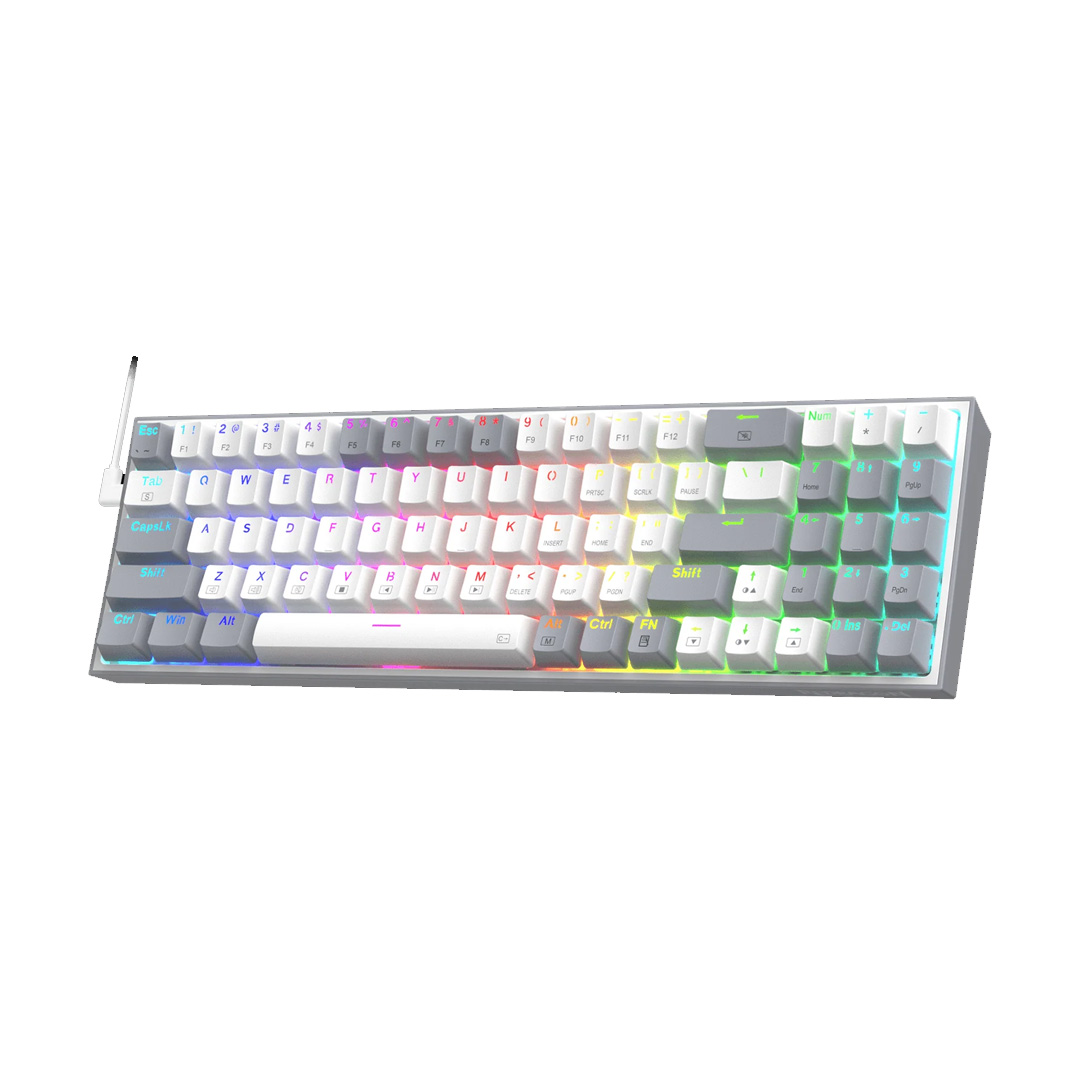 Gaming πληκτρολόγιο - Redragon K628WG-RGB Pollux (White/Grey) - Image 2