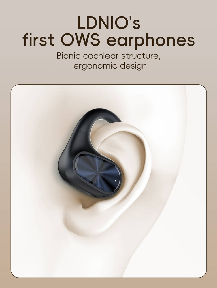 LDNIO earphones με θήκη φόρτισης T07, OWS Bone Conduction, 15mm, 60/500mAh, μαύρα - Image 2