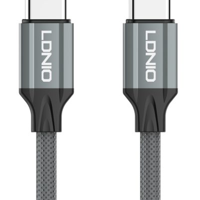 LDNIO καλώδιο USB-C iP-441c, 65W, 480Mbps, 1m, γκρι