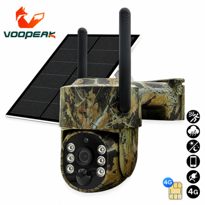 Voopeak TC32 4G LTE Solar Κάμερα Εξωτερικού Χώρου Περιστρεφόμενη 360​° (4MP/PIR/Ανίχνευση Κίνησης/Νυχτερινή Λήψη)