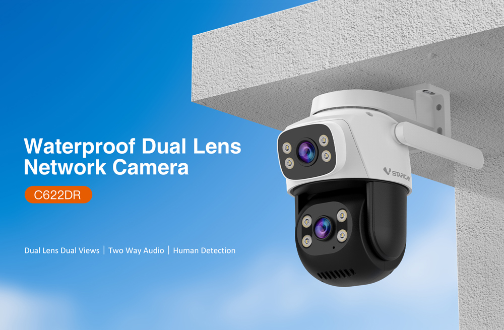 VSTARCAM smart κάμερα C622DR, dual lens, 2MP, WiFi, SD, PTZ, IP66 - Image 2