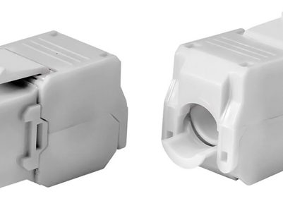 POWERTECH keystone module RJ45 female CAB-N150, Cat.6Α UTP 180°, λευκό