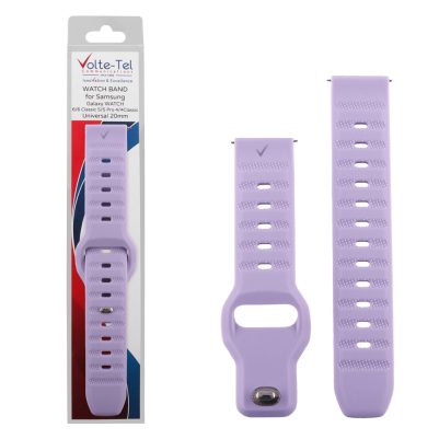 VOLTE-TEL VT116 ΛΟΥΡΑΚΙ ΡΟΛΟΓΙΟΥ ΣΙΛΙΚΟΝΗΣ RUGGED SPORT UNIVERSAL 20mm (SAMSUNG WATCH 6/5/4) PURPLE