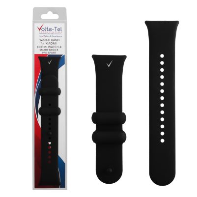 VOLTE-TEL VT119 ΛΟΥΡΑΚΙ ΡΟΛΟΓΙΟΥ ΣΙΛΙΚΟΝΗΣ XIAOMI REDMI WATCH 4/SMART BAND 8 PRO BLACK
