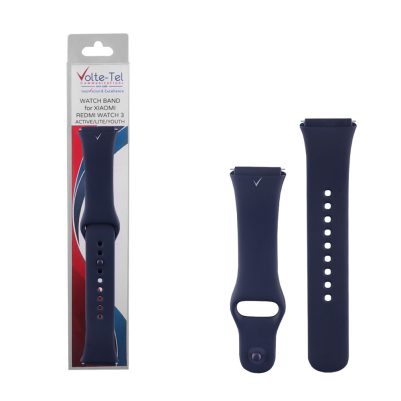 VOLTE-TEL VT128 ΛΟΥΡΑΚΙ ΡΟΛΟΓΙΟΥ ΣΙΛΙΚΟΝΗΣ XIAOMI REDMI WATCH 3 ACTIVE DARK BLUE