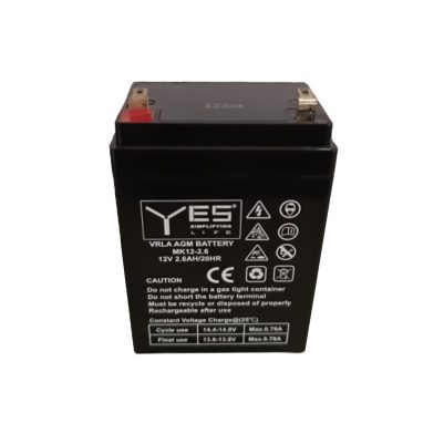 YES ΜΠΑΤΑΡΙΕΣ ΜΟΛΥΒΔΟΥ 12V 2.6Ah (70X47X101) ΑΚΡΟΔΕΚΤΗΣ T1/F1 4,75mm