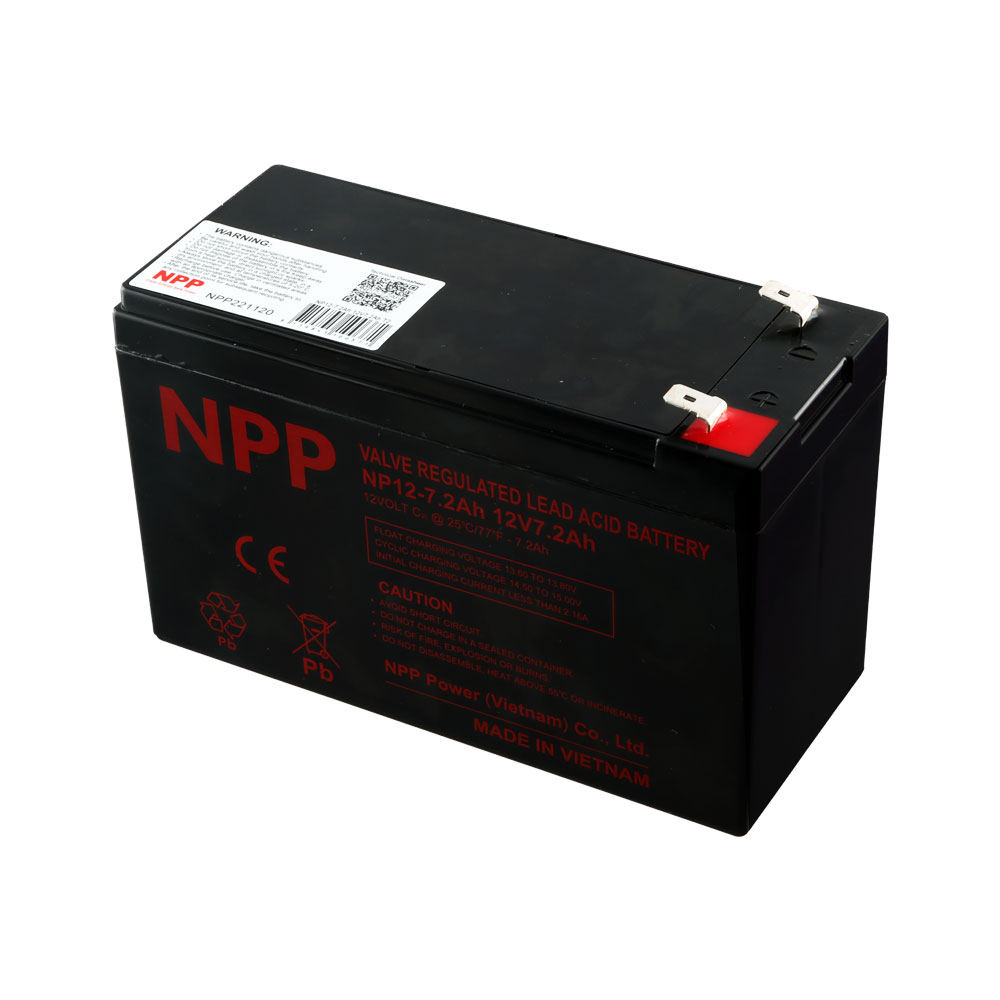 NPP ΜΠΑΤΑΡΙΕΣ ΜΟΛΥΒΔΟΥ 12V 7.2Ah (151X65X94mm) ΑΚΡΟΔΕΚΤΗΣ T2/F2 6.35mm