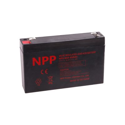 NPP ΜΠΑΤΑΡΙΕΣ ΜΟΛΥΒΔΟΥ 6V 8Ah (151X34X94) ΑΚΡΟΔΕΚΤΗΣ T2/F2 6,35mm