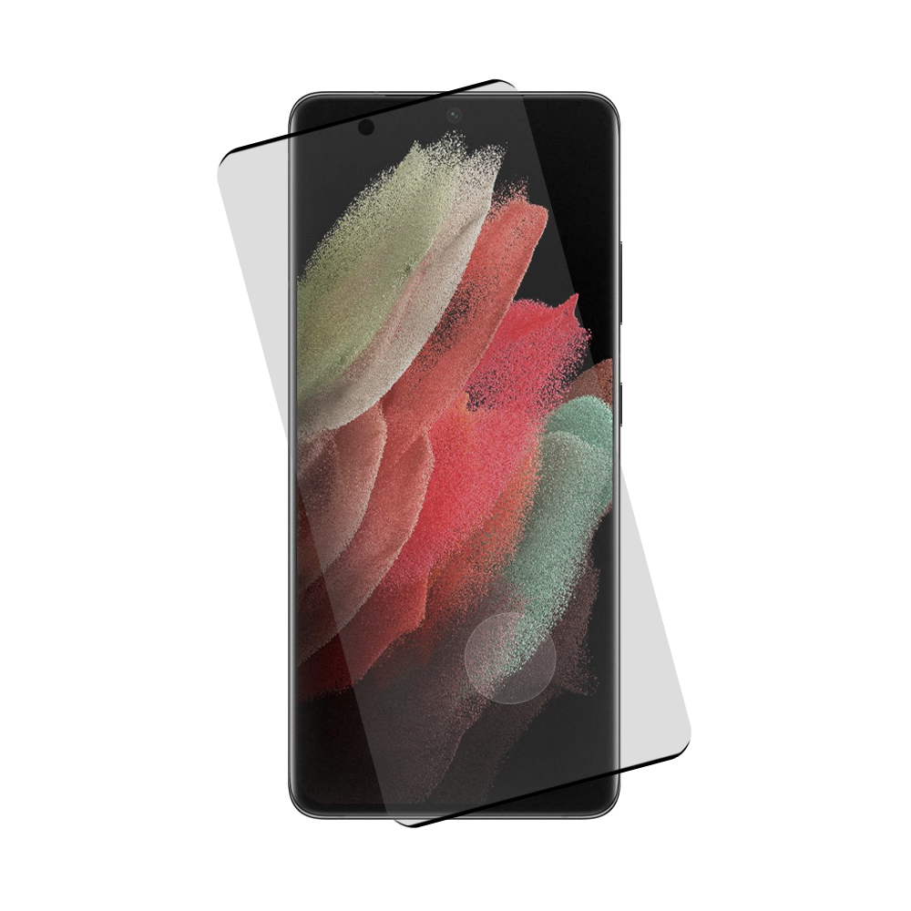 IDOL 1991 TEMPERED GLASS SAMSUNG S21 ULTRA 5G G998 6.8in 9H 0.25mm 3D EDGE GLUE SEMI CURVED FINGER UNLOCK BLACK