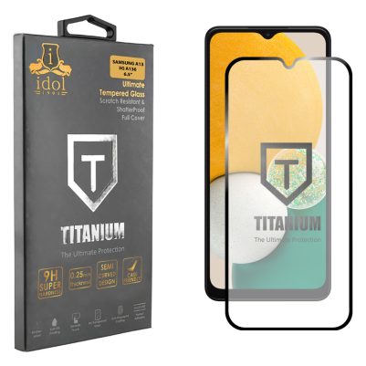 IDOL 1991 TITANIUM TEMPERED GLASS SAMSUNG A13 5G A136 6.5in 9H 0.25mm  SEMI CURVED FULL GLUE BLACK