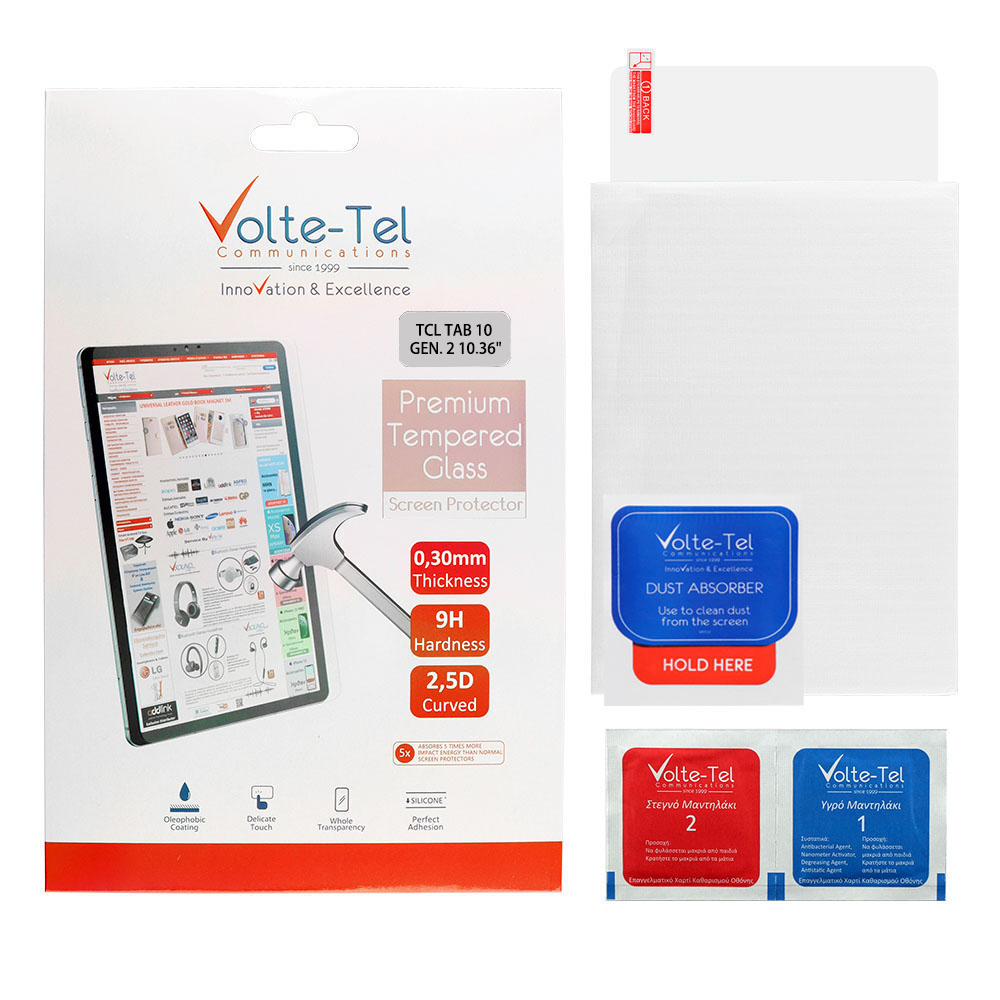 VOLTE-TEL TEMPERED GLASS TCL TAB 10 GEN. 2 10.36in 9H 0.33mm 2.5D FULL GLUE