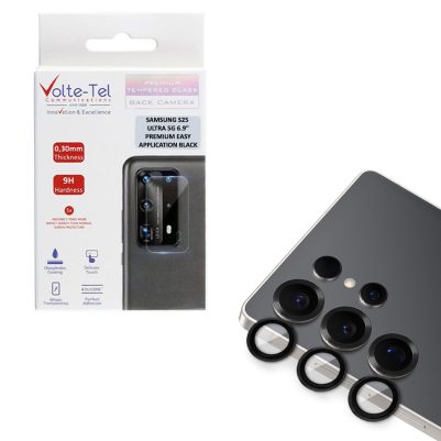 VOLTE-TEL CAMERA GLASS COVER SAMSUNG S25 ULTRA 5G 6.9in 9H 0.33MM PREMIUM EASY APPLICATION BLACK