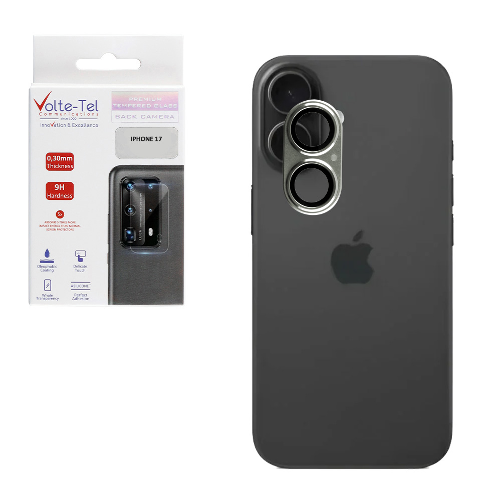 VOLTE-TEL CAMERA GLASS COVER IPHONE 17 6.3in 9H 0.30MM 3D AR ALUMINIUM-ELECTROPLATING FRAME GREEN