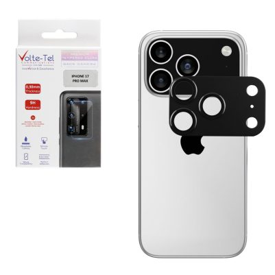 VOLTE-TEL CAMERA GLASS COVER IPHONE 17 PRO MAX 6.9in 9H 0.30MM 3D AR ALUMINIUM-ELECTROPLATING FRAME BLACK