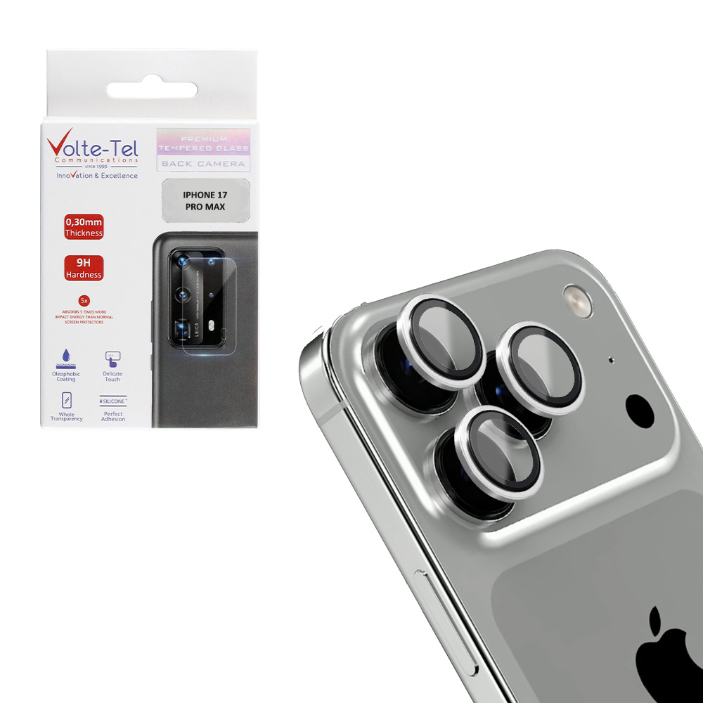 VOLTE-TEL CAMERA GLASS COVER IPHONE 17 PRO MAX 6.9in 9H 0.33MM AR PREMIUM EASY APPLICATION TITANIUM GREY