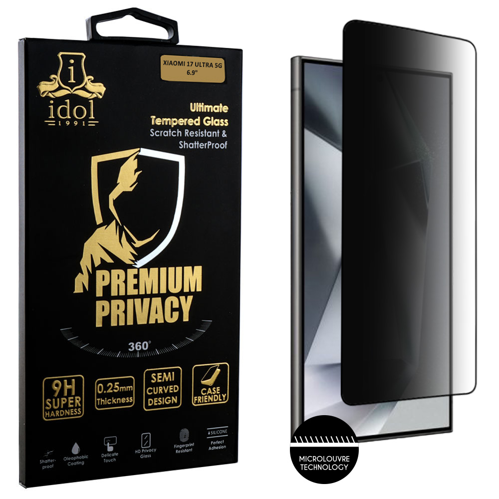 IDOL 1991 PREMIUM PRIVACY ANTISPY TEMPERED GLASS SAMSUNG S24 ULTRA 5G 6.8in 9H 0.25mm SEMI CURVED FINGER UNLOCK FULL GLUE BLACK