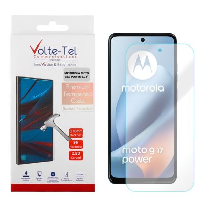 VOLTE-TEL TEMPERED GLASS MOTOROLA MOTO G17 POWER 6.72in 9H 0.30mm 2.5D FULL GLUE