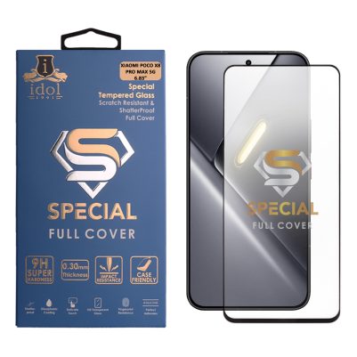 IDOL 1991 SPECIAL TEMPERED GLASS XIAOMI POCO X8 PRO MAX 5G 6.83in 9H 0.25mm FULL COVER FINGER UNLOCK FULL GLUE BLACK