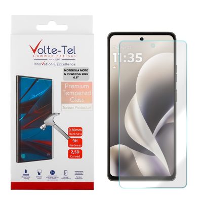VOLTE-TEL TEMPERED GLASS MOTOROLA MOTO G POWER 5G 2026 6.8in 9H 0.30mm 2.5D FULL GLUE