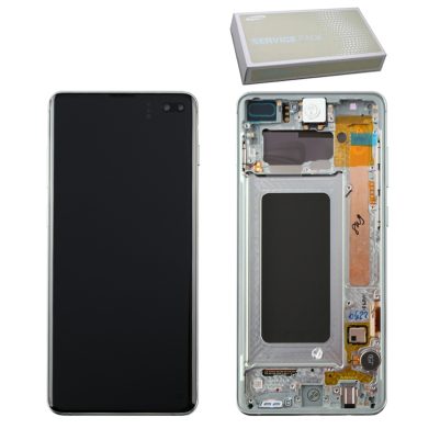SAMSUNG S10 PLUS G975 ΟΘΟΝΗ + TOUCH SCREEN + LENS + FRAME GH82-18849E GREEN ORIGINAL SERVICE PACK