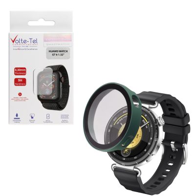 VOLTE-TEL PC EDGE COVER TEMPERED GLASS HUAWEI WATCH GT 6 41mm 1.32in 9H 0.30mm 3D FULL GLUE FULL COVER OFFICE GREEN