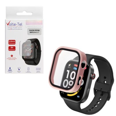 VOLTE-TEL PC EDGE COVER TEMPERED GLASS XIAOMI REDMI WATCH 6 2.1in 9H 0.30mm 3D FULL GLUE FULL COVER CHERRY BLOSSOM PINK