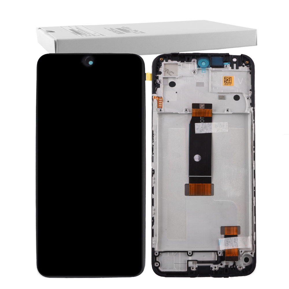 XIAOMI REDMI 12 4G/5G/POCO M6 PRO 5G ΟΘΟΝΗ + TOUCH SCREEN + LENS + FRAME 560002M19A00 BLACK ORIGINAL SERVICE PACK