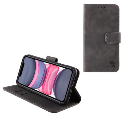 LIME ESSENTIAL ΘΗΚΗ IPHONE 11 6.1in  MAGNET BOOK STAND CLIP GREY