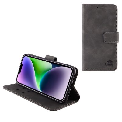 LIME ESSENTIAL ΘΗΚΗ IPHONE 14 6.1in  MAGNET BOOK STAND CLIP GREY