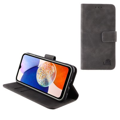LIME ESSENTIAL ΘΗΚΗ SAMSUNG A14 4G A145/A14 5G A146 6.6in  MAGNET BOOK STAND CLIP GREY