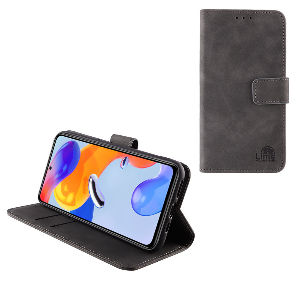 LIME ESSENTIAL ΘΗΚΗ XIAOMI REDMI NOTE 11/REDMI NOTE 11S 6.43in MAGNET BOOK STAND CLIP GREY