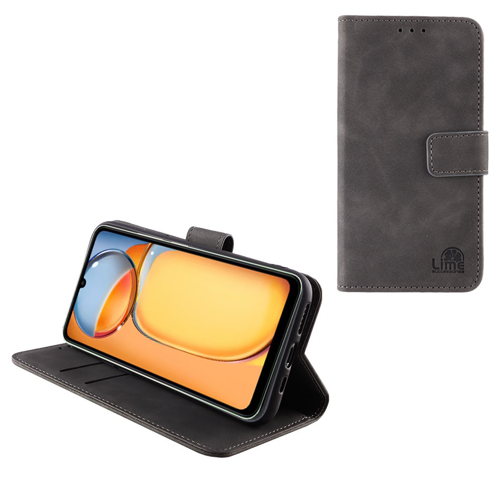 LIME ESSENTIAL ΘΗΚΗ XIAOMI REDMI 13C 4G/5G 6.74in MAGNET BOOK STAND CLIP GREY