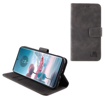 LIME ESSENTIAL ΘΗΚΗ MOTOROLA MOTO EDGE 40 NEO 5G 6.55in  MAGNET BOOK STAND CLIP GREY