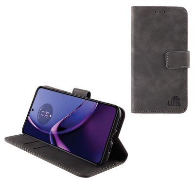 LIME ESSENTIAL ΘΗΚΗ MOTOROLA MOTO G84 5G 6.5in  MAGNET BOOK STAND CLIP GREY