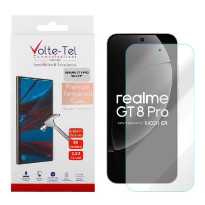 VOLTE-TEL TEMPERED GLASS REALME GT 8 PRO 5G 6.79in 9H 0.30mm 2.5D FULL GLUE