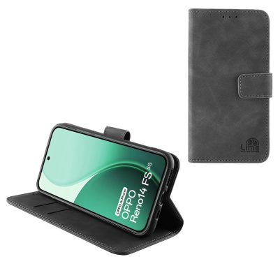 LIME ESSENTIAL ΘΗΚΗ OPPO RENO14 FS 5G 6.57in MAGNET BOOK STAND CLIP GREY