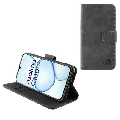 LIME ESSENTIAL ΘΗΚΗ REALME C100 5G 6.8in  MAGNET BOOK STAND CLIP GREY