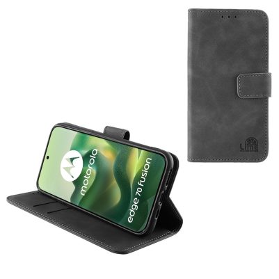 LIME ESSENTIAL ΘΗΚΗ MOTOROLA EDGE 70 FUSION 5G 6.78in MAGNET BOOK STAND CLIP GREY