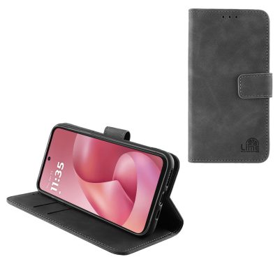 LIME ESSENTIAL ΘΗΚΗ MOTOROLA MOTO G57 POWER 6.72in MAGNET BOOK STAND CLIP GREY