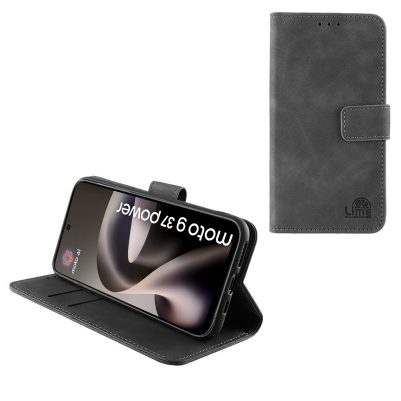 LIME ESSENTIAL ΘΗΚΗ MOTOROLA MOTO G37 POWER 6.67in MAGNET BOOK STAND CLIP GREY