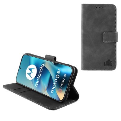 LIME ESSENTIAL ΘΗΚΗ MOTOROLA MOTO G87 5G XT2621-6 6.78in MAGNET BOOK STAND CLIP GREY