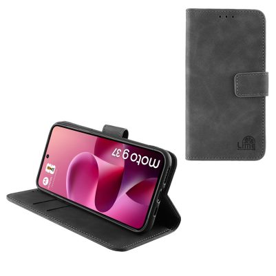 LIME ESSENTIAL ΘΗΚΗ MOTOROLA MOTO G37/G47 5G 6.67in MAGNET BOOK STAND CLIP GREY