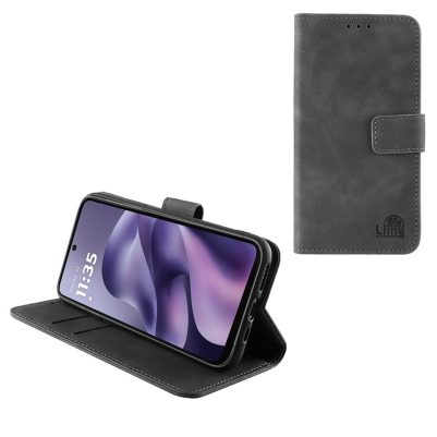 LIME ESSENTIAL ΘΗΚΗ MOTOROLA MOTO G17 XT2623-2 6.72in MAGNET BOOK STAND CLIP GREY