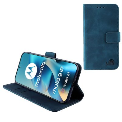 LIME ESSENTIAL ΘΗΚΗ MOTOROLA MOTO G87 5G XT2621-6 6.78in MAGNET BOOK STAND CLIP DARK BLUE