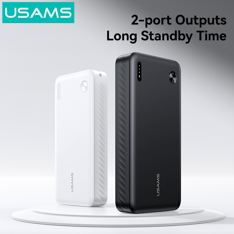 USAMS power bank CD254, 2x θύρες εξόδου, 20000mAh, 10W, λευκό - Image 2