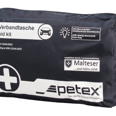 PETEX kit πρώτων βοηθειών για οχήματα 43930004, DIN 13164-2022, μαύρο