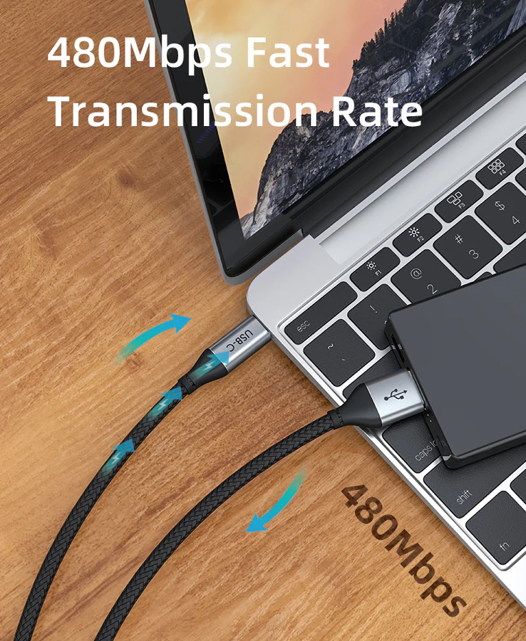 CABLETIME καλώδιο USB-C σε USB CT-C160-PU32-CMAMN1, 3A, 480Mbps, 0.25m, μαύρο - Image 3
