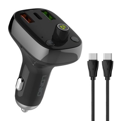 LDNIO FM transmitter & φορτιστής C704Q, USB-C/2x USB, 36W, Bluetooth, μαύρο